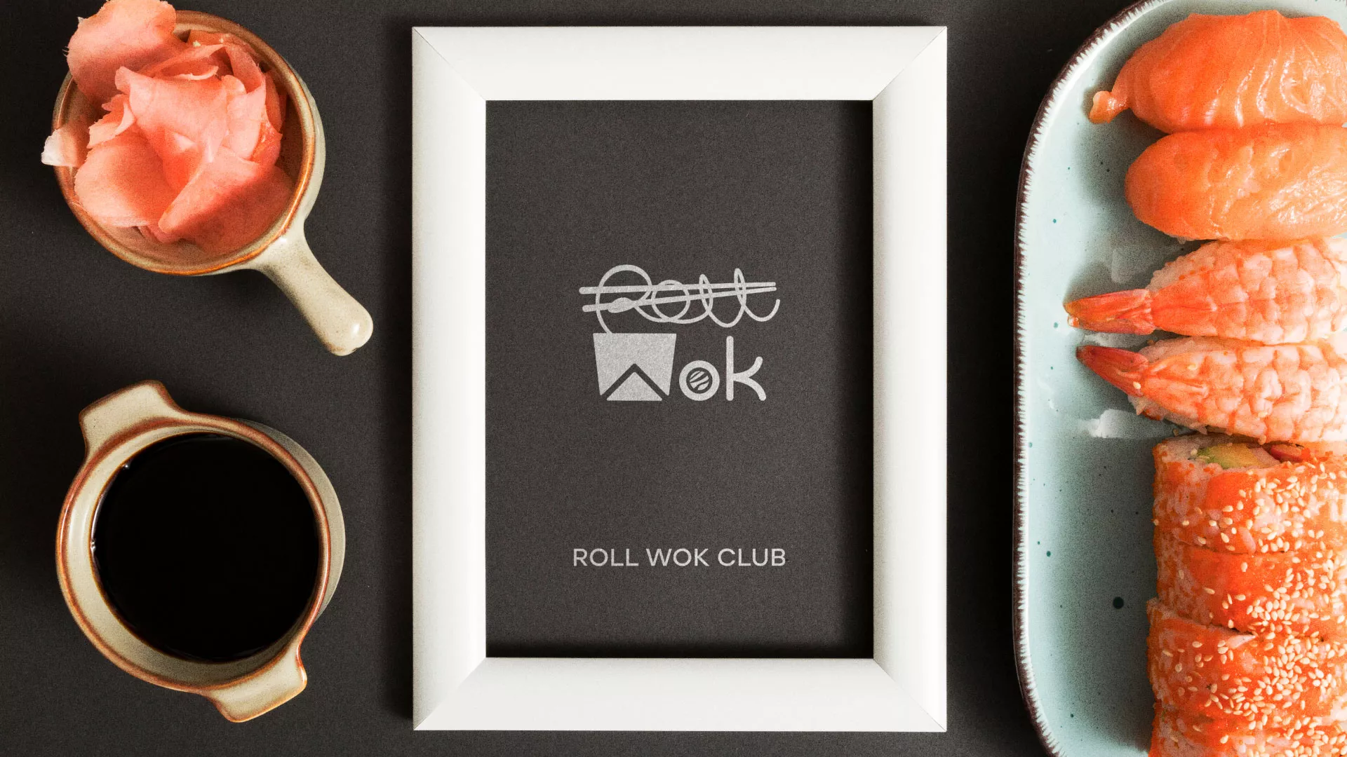 Разработка логотипа суши-бара «Roll Wok Club» в Злынке